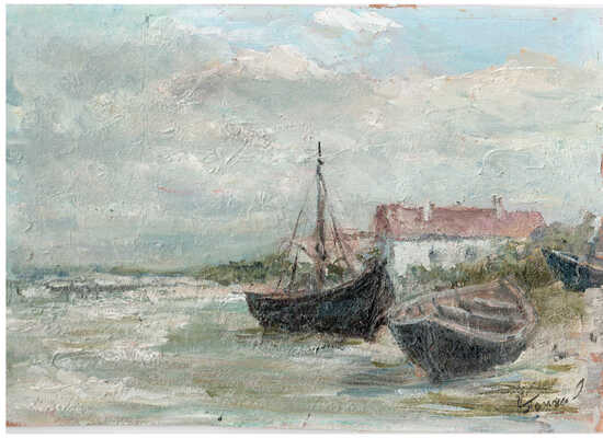 Погожев Игорь Павлович. Бердянск.  Лодки на причале 